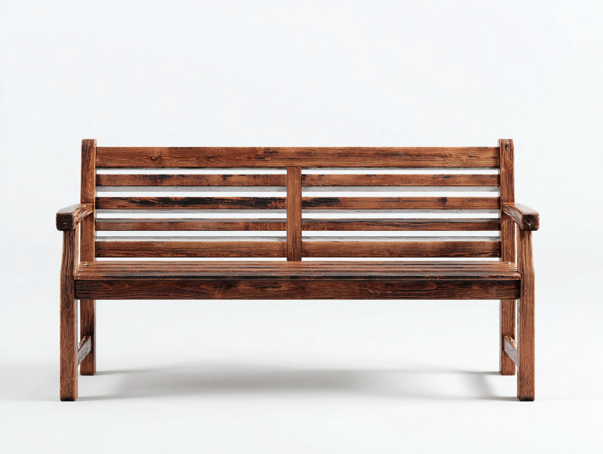 Gartenbank aus Holz 150 x 60 x 88 cm - Braun - rustikaler Gartenbereich