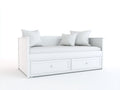 Schlafsofa Holz Weiß mit 2 Schubladen 203x86x78 cm - Modernes Tagesbett