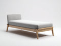 Einzelbett Holzrahmen mit Stoffpolster 200x90x78 cm - Hellgrau-Natur - Modernes Design für Schlafzimmer