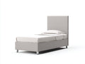 Einzelbett - Gepolstertes Bettgestell in Hellgrau 208 x 98 x 110 cm - Modernes Bett für Schlafzimmer