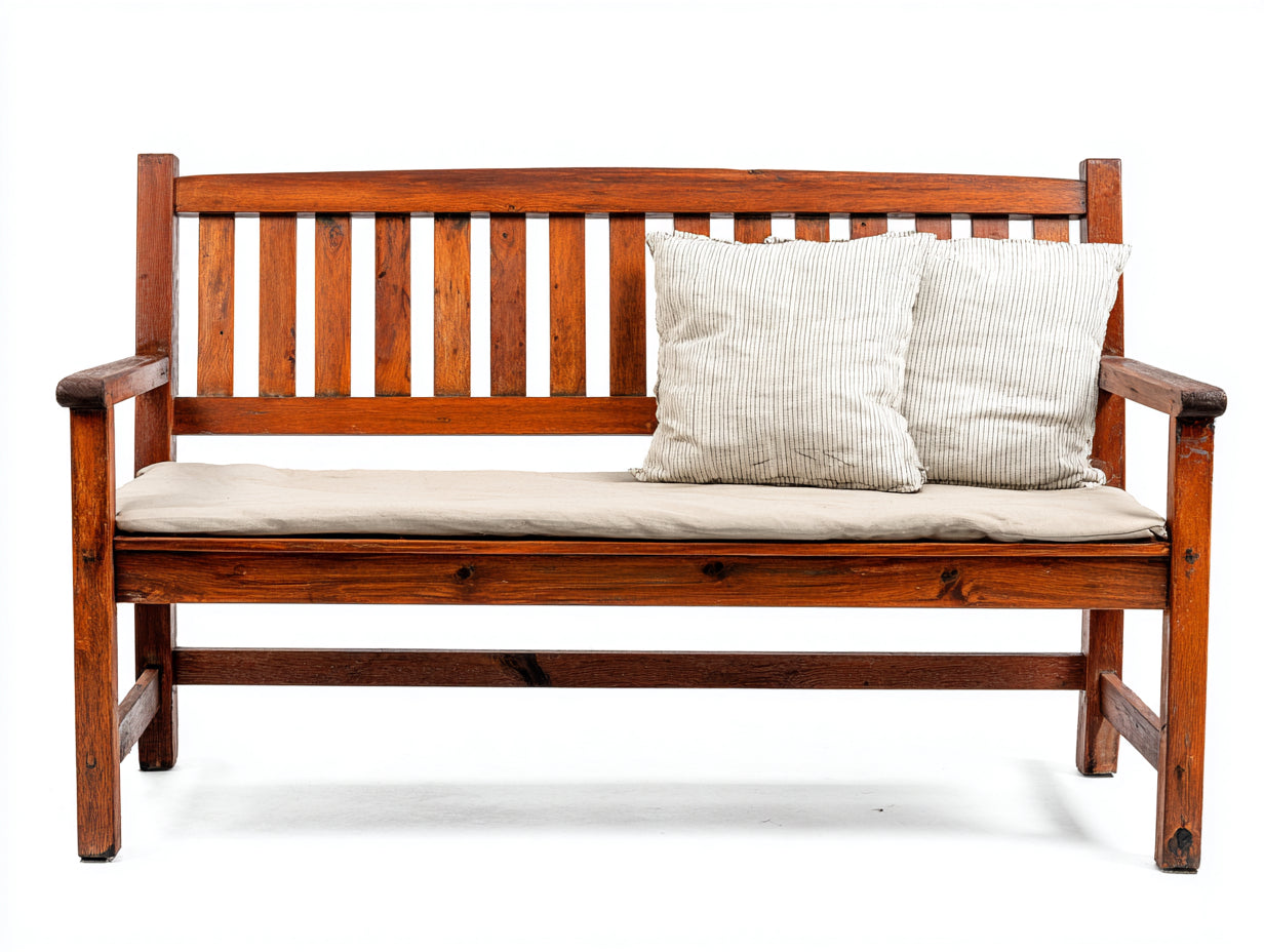 Gartenbank - Holzbank in Braun 150 x 62 x 92 cm - Klassische Sitzbank mit Armlehnen für Garten