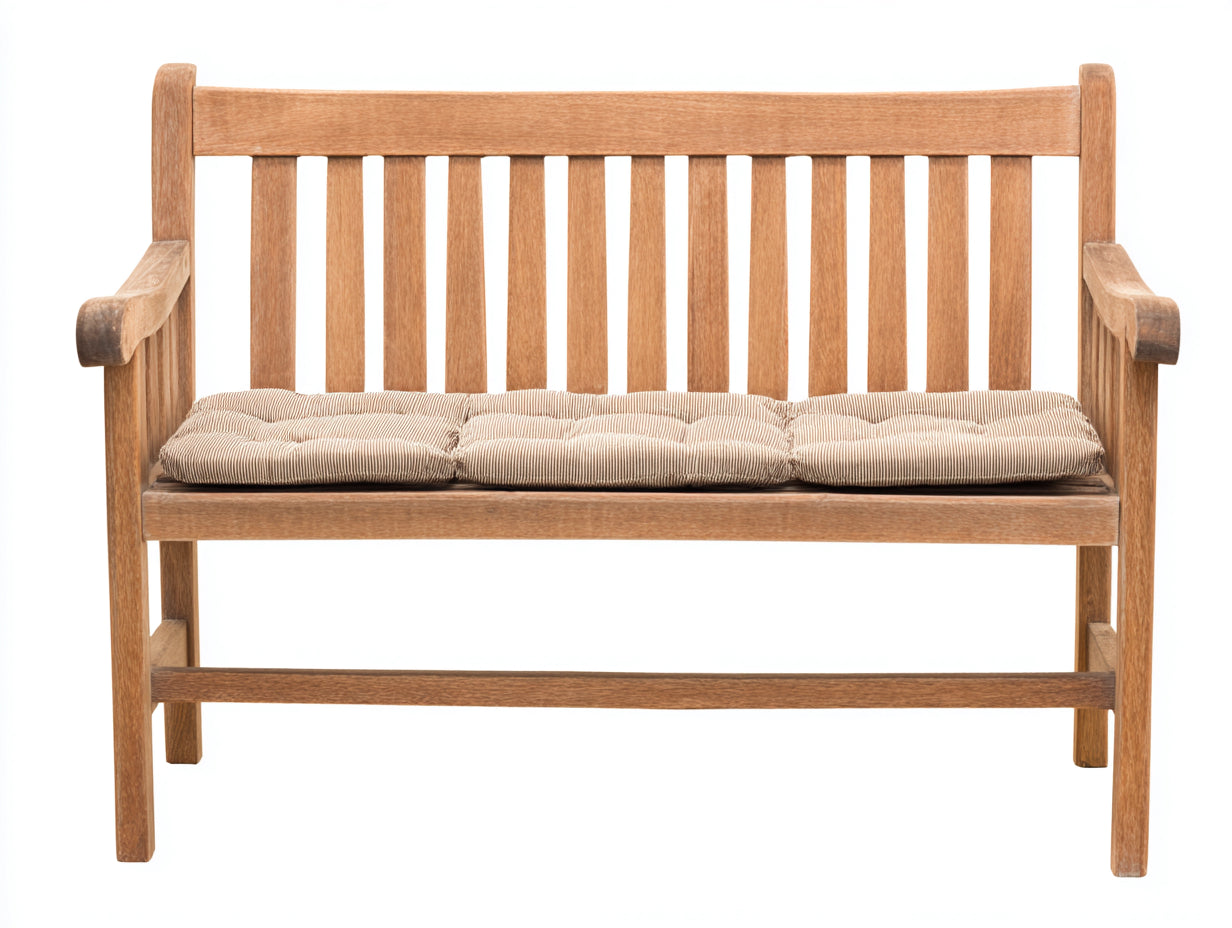 Gartenbank - Holzbank in Naturholz 122 x 58 x 88 cm - Klassische Sitzbank mit Armlehnen für Garten