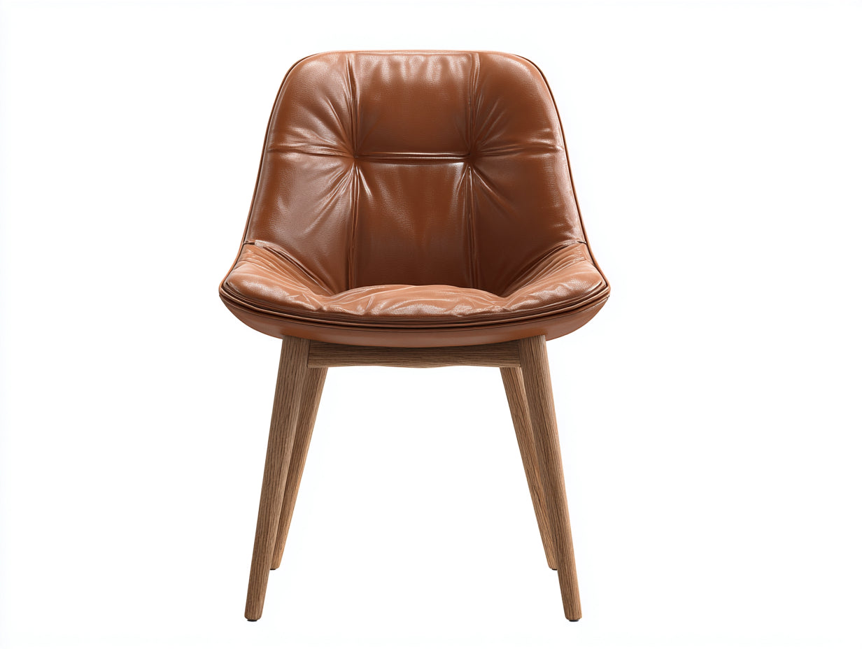 Esszimmerstühle Gepolsterter Kunstlederstuhl 54x58x84 cm - Braun - Retro-Design für Esszimmer