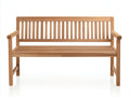 Gartenbank - Holzbank in Naturholz 150 x 60 x 90 cm - Klassische Sitzbank mit Armlehnen für Garten