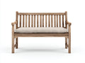Gartenbank Holz mit Sitzauflage 120x60x89 cm - Natur-Beige - Klassisches Design für Garten