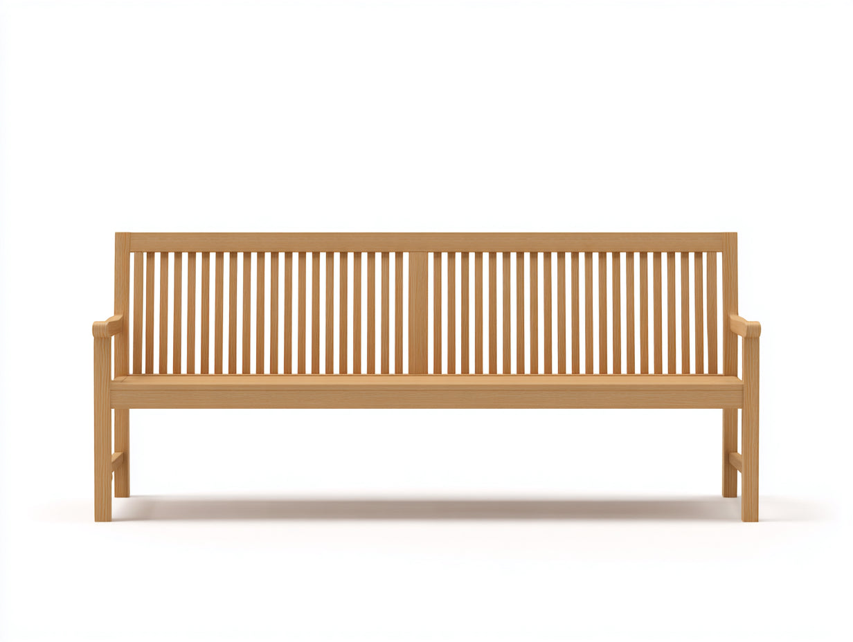 Gartenbank Holz 180x60x90 cm - Naturfarben - mit Armlehnen für Außenbereich
