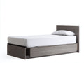 Einzelbett Holzwerkstoff 203x98x90 cm - Grau-Hellgrau - mit Stauraumschublade für Schlafzimmer